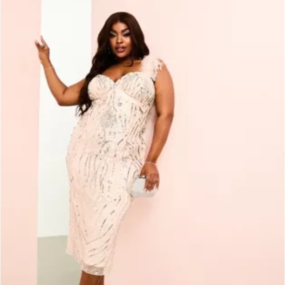 ASOS Cream Sequin Dress